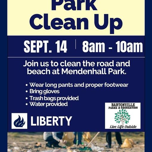 Mendenhall Park Clean Up Day- Saturday, September 14, 2024 8 a.m. to 10 a.m.