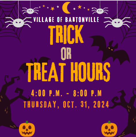 Village of Bartonville -2024- Trick or Treat Hours