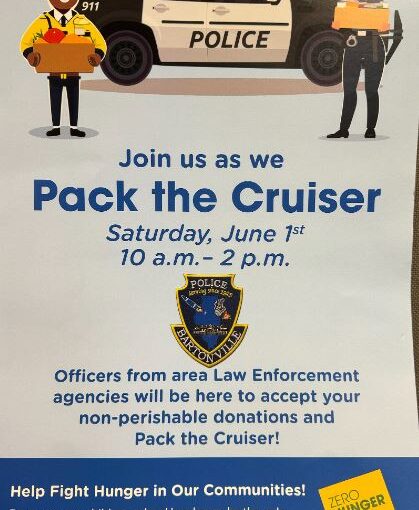 Join us as we PACK THE CRUISER – Sat. June 1, 2024 10 a.m. -2 p.m. at Bartonville Kroger!